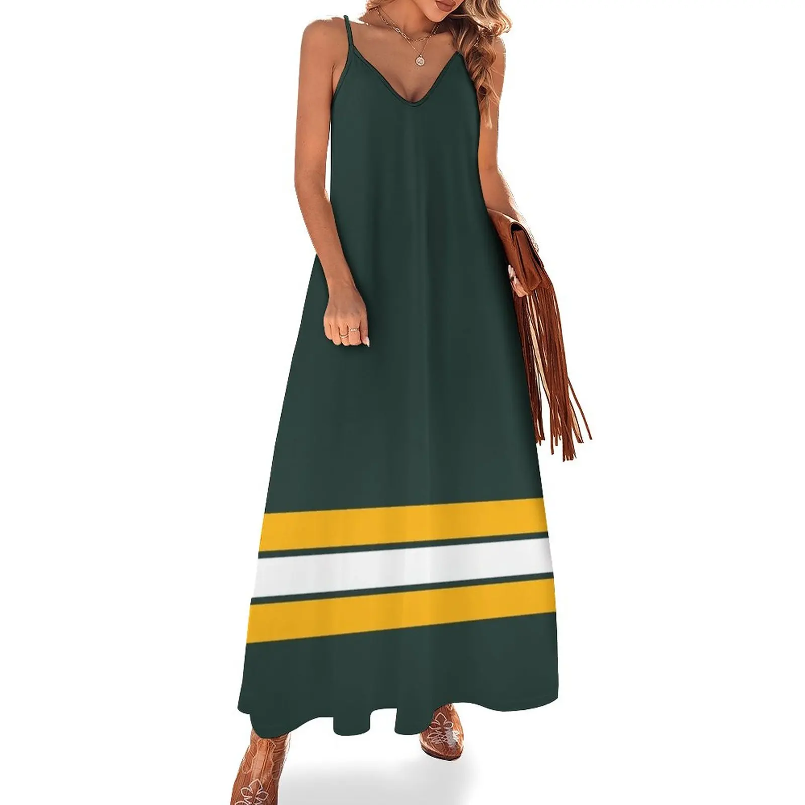 

Green Bay lines Sleeveless Dress Long veiled dresses summer dresses for women 2023 women dresses long dresses for women