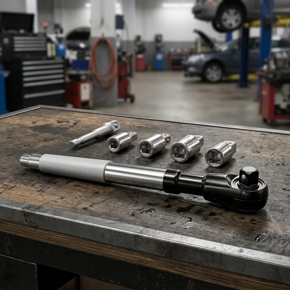 Quick Change Driver Wrench Extender Tool 37 To 74 Lb-ft Torque 1.57 Inch Ultra-slim Profile Sturdy Chrome Steel Wrench 1 2 Inch