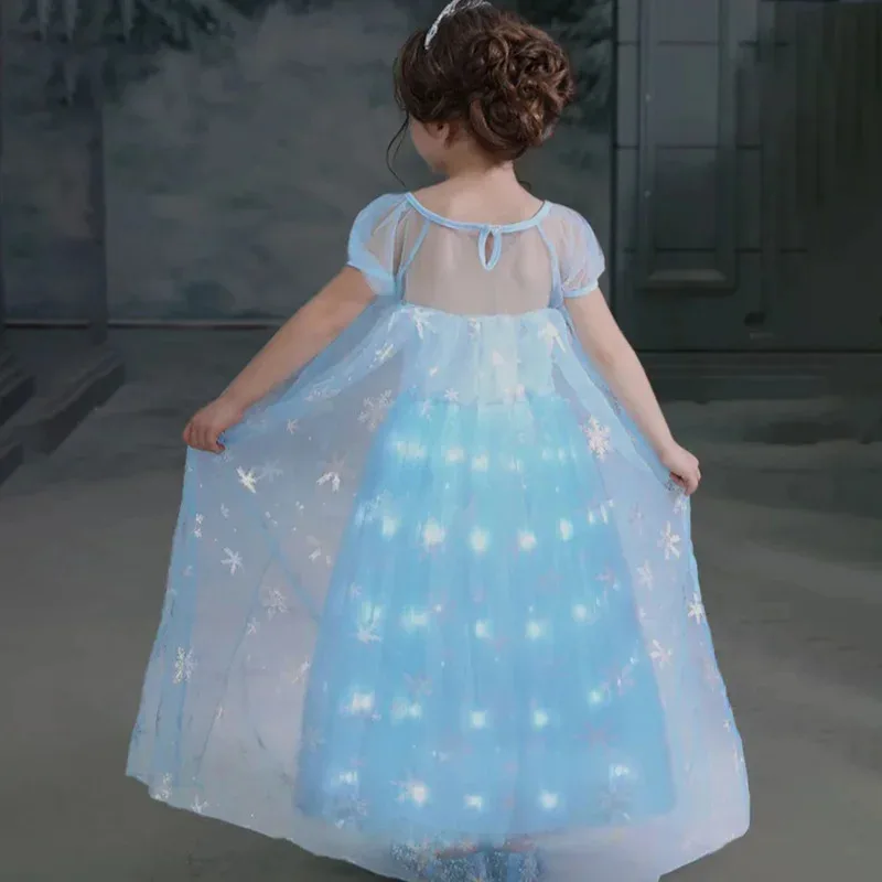 

Frozen Elsa Anna Princess Light Up Dress for Kids Girl Snow Queen Christmas Carnival Fairy Cosplay Birthday Costum ADGJTY57