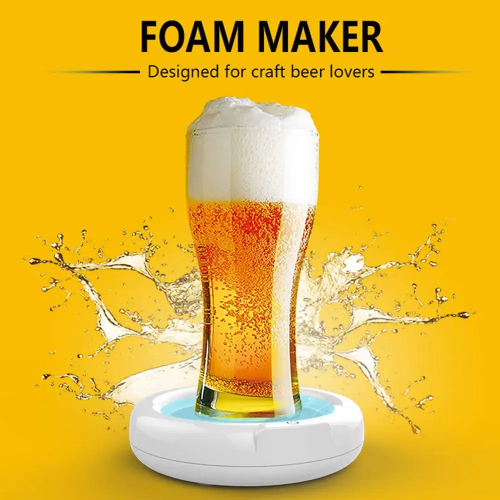 Electric USB Rechargeable Ultrasonic Beer Foaming Machine Beer Foamer Beer Cooler Foam Maker For Canned Bottled Wine Bar Tools