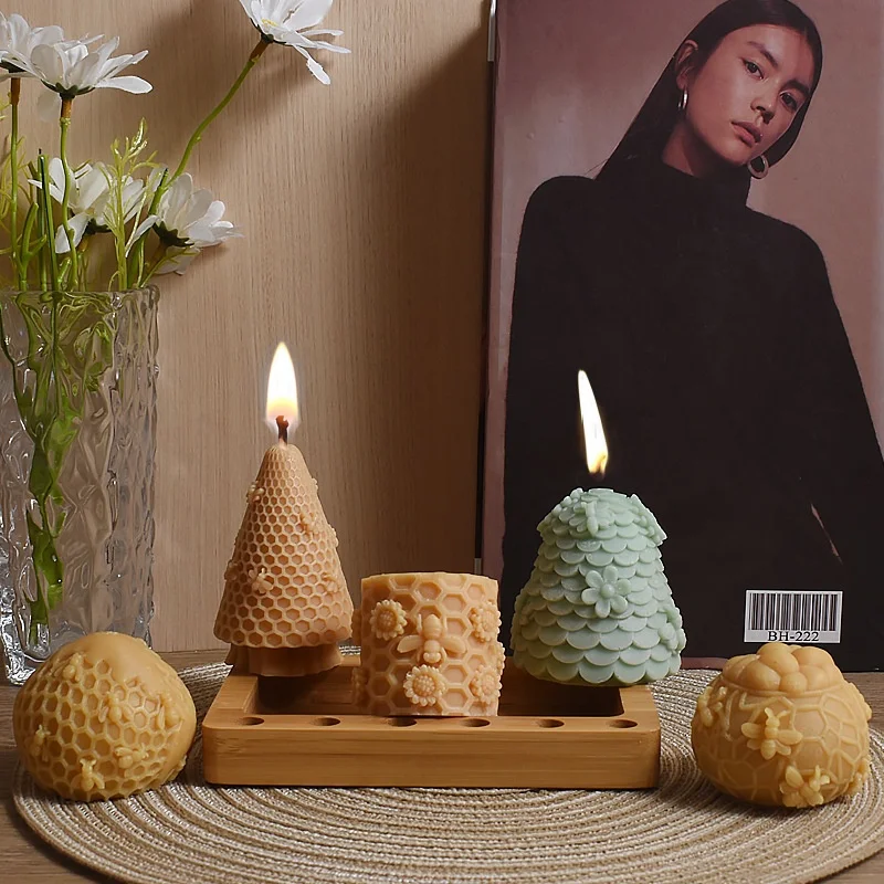 لتقوم بها بنفسك خلية النحل سيليكون شمعة قوالب ثلاثية الأبعاد العسل رائحة الجص الصابون كعكة الخبز قالب الجص الراتنج قالب الخبز ديكور فني المنزل #4