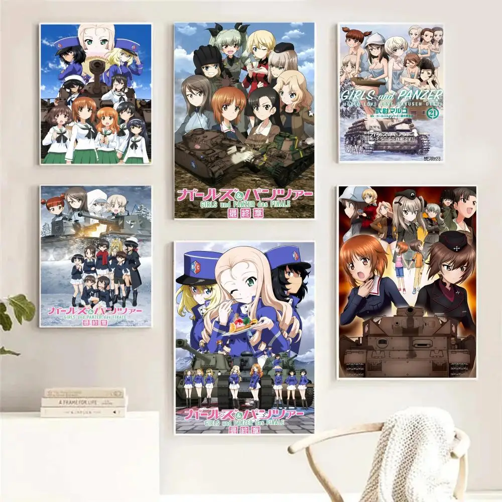 

Poster HD Art Sticky Wall Waterproof Home Living Room Bedroom Bar Aesthetic Decoration Anime G-Girls Und Panzer
