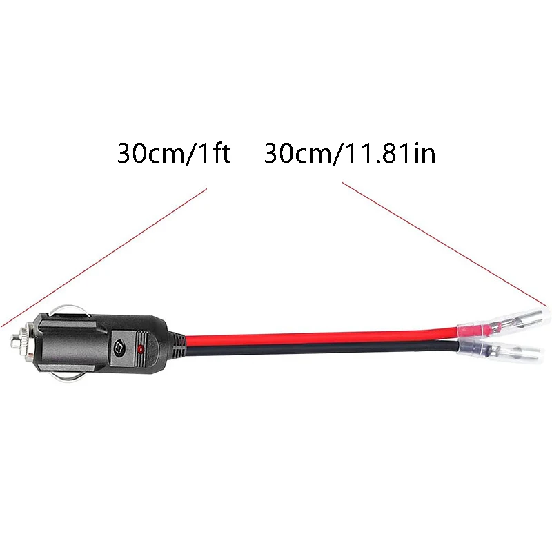 1/2Pcs Car Fused Cigarette Lighter Male Plug Replacement 12V Cigarette Lighter Cord For Tire Inflator Air Pump