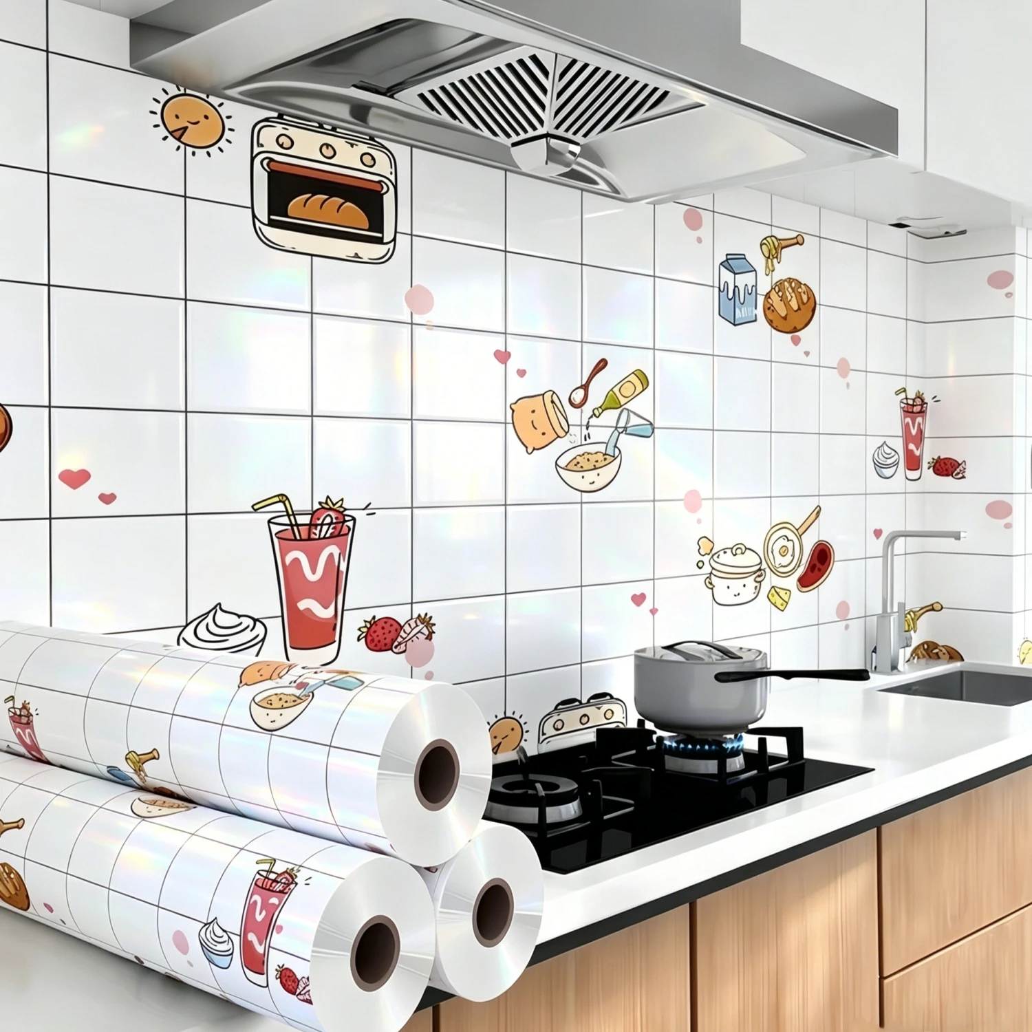 40/55cm Width Self-adhesive Decor Moisture-proof and Waterproof PVC Marble Wallpaper Bathroom Cabinet Countertop Wall Sticker