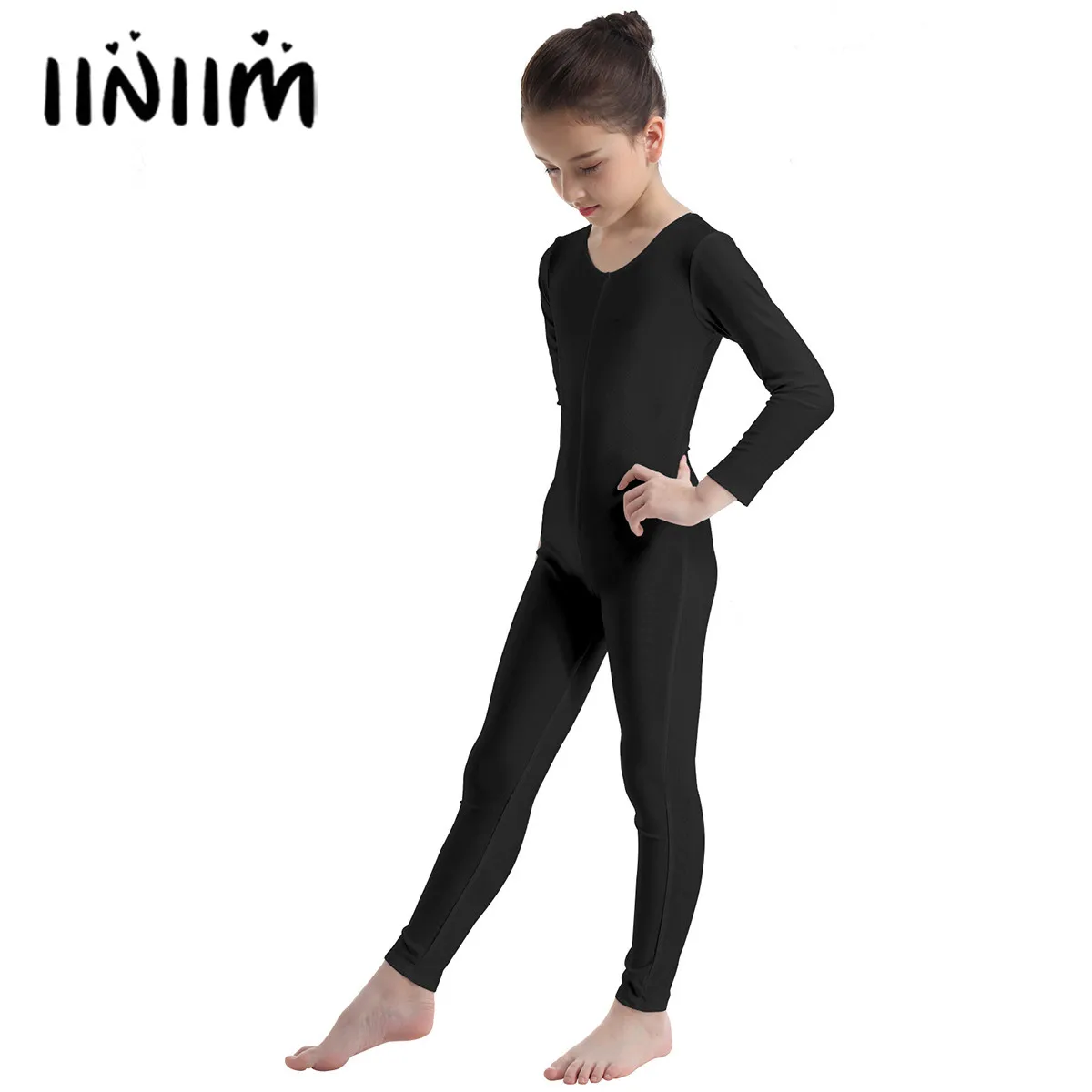 

Kids Girls Gymnastics Ballet Leotards Dancing Costume Unitard Dancewear Long Sleeves Ballerina Leotard Tight Fitting Jumpsuit