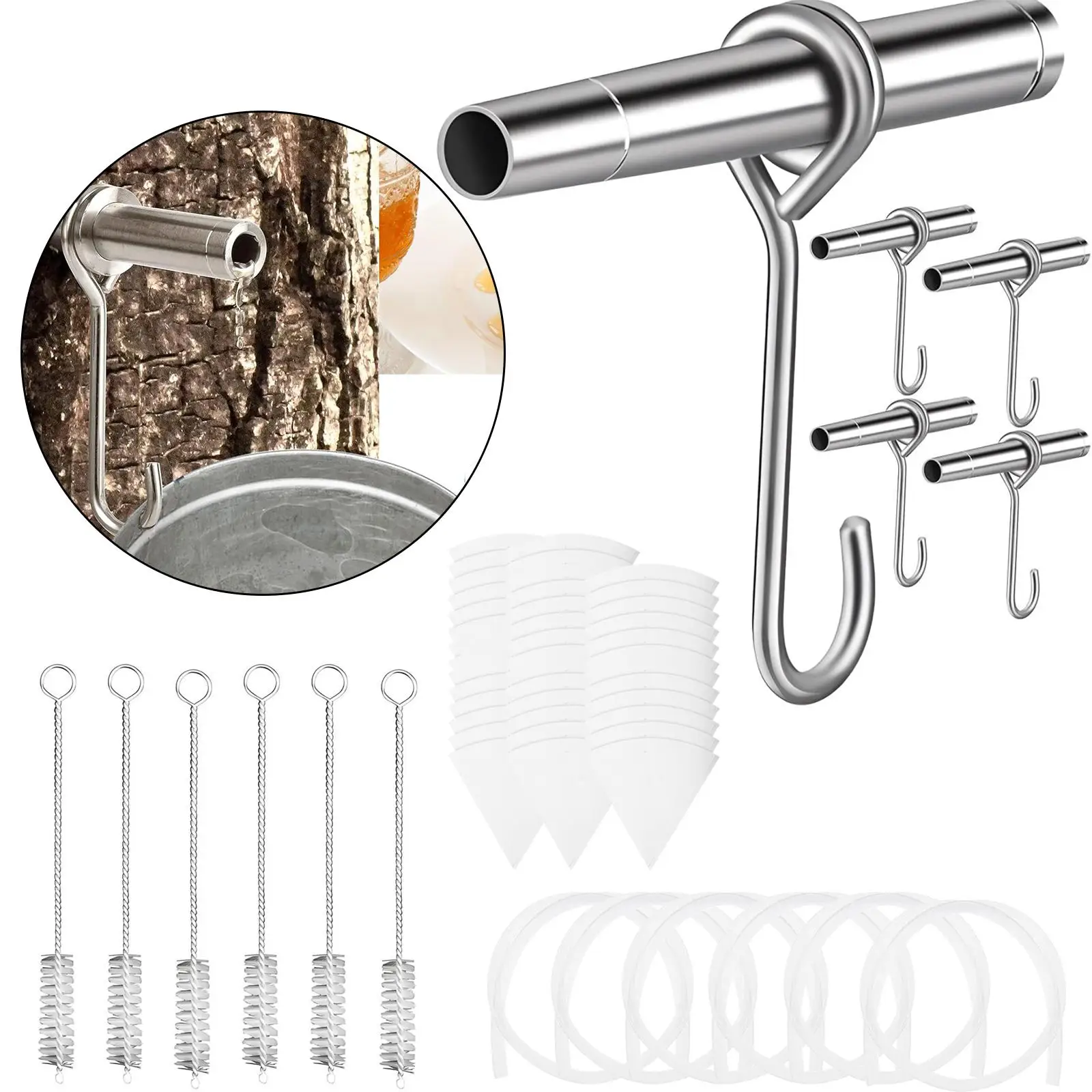 6Pcs Maple Tree Syrup Tapping Kit for DIY Syrup Enthusiasts Reusable