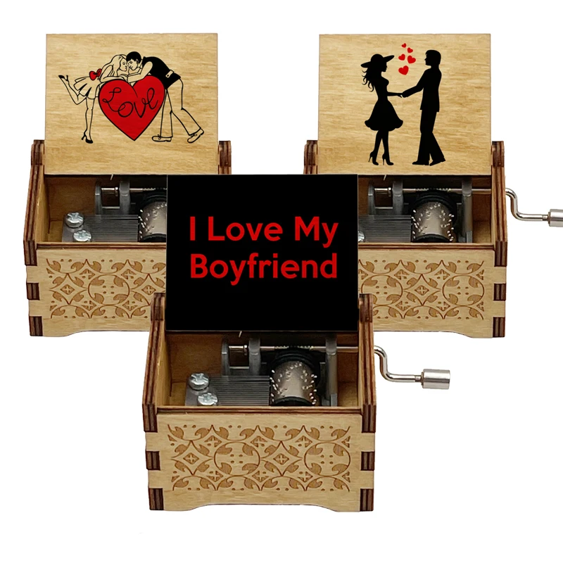 Classical Unchained Melody Music Box, Wooden Hand Musical Box For Girlfriend Husband Birthday Souvenir Gift Wedding Decoration