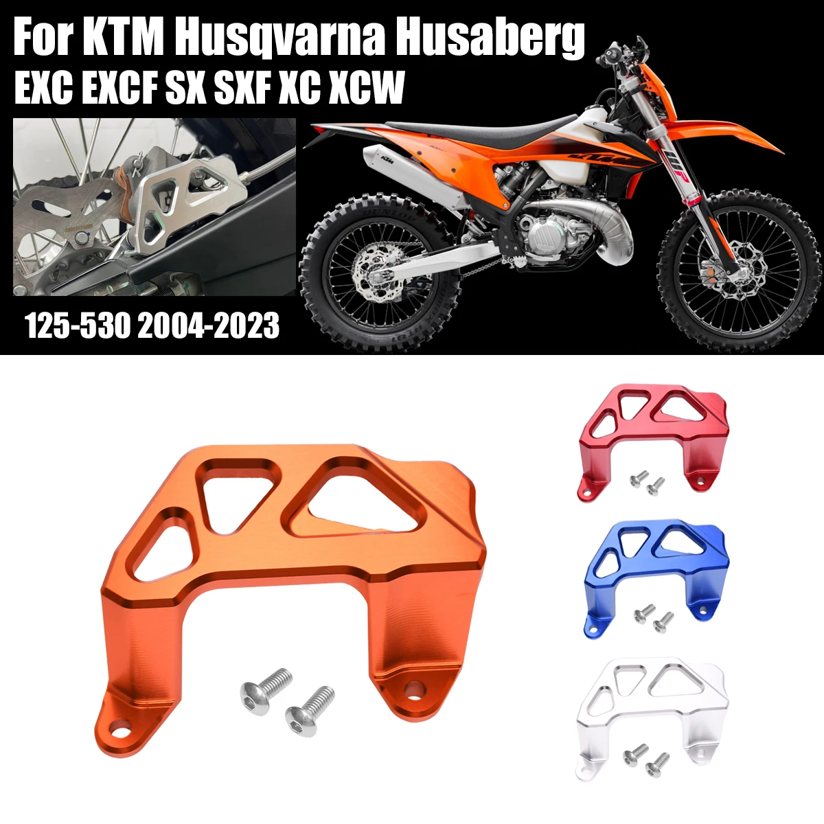 

Rear Caliper Guard Rear Brake Disc Guard Protector Cover For KTM EXC EXCF SX SXF XC XCW XCFW 150 250 300 350 450 500 2004-2023