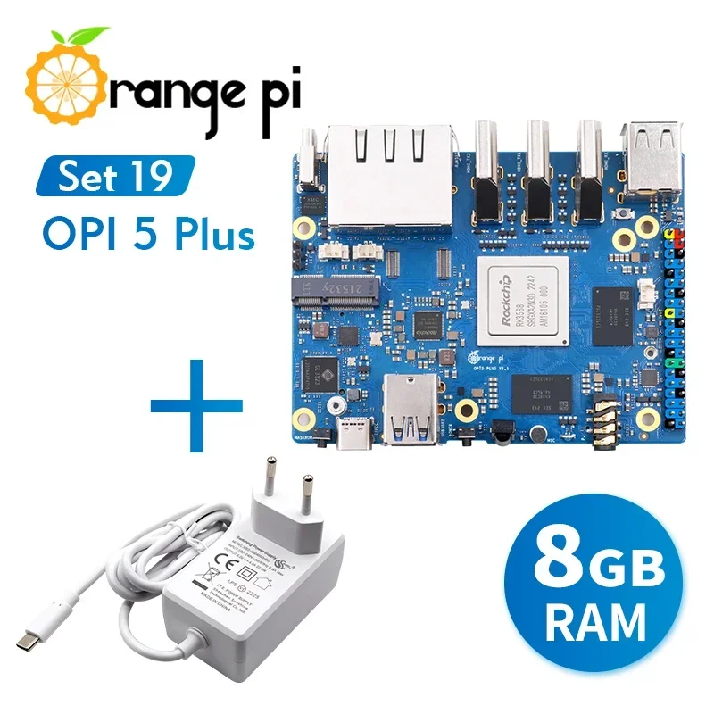 Orange Pi 5 Plus 8G+5V4A Type-C Power Supply DDR4 RK3588 Mini PC SBC Single Board Computer Orange Pi5 Plus Development Board