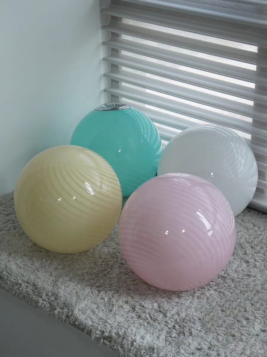 مورانو مصاصة فقاعة ملونة زجاج إبداعي قلادة ضوء القرون الوسطى كريم مطعم غرفة نوم غرفة الأطفال ضوء بريق