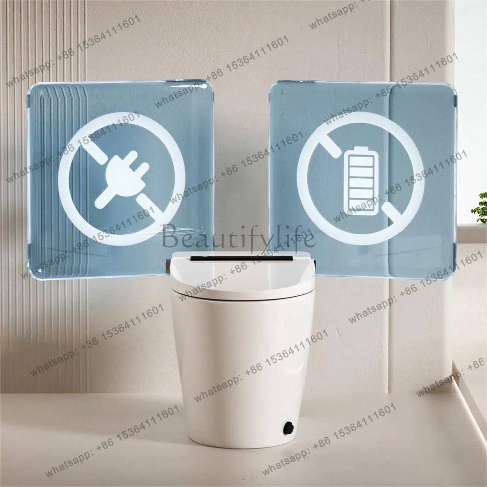 New Design Floor Mounted Wc Kick Flush Intelligent Bidet Toilet Bowl No Power Supply One Piece
