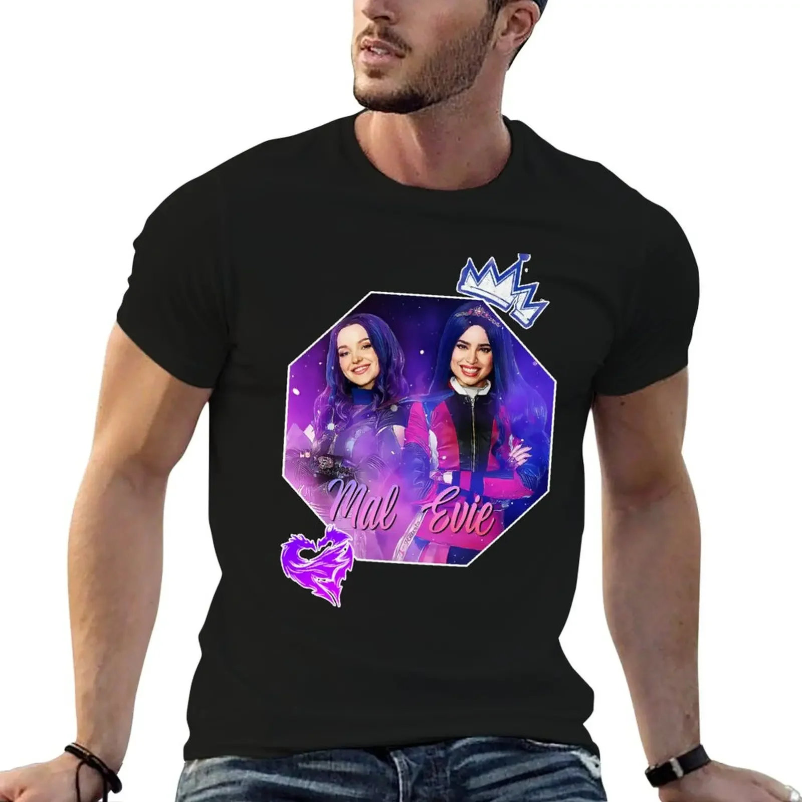 Mal and Evie - Descendants 3 T-Shirt man t shirt anime clothes compression shirt men