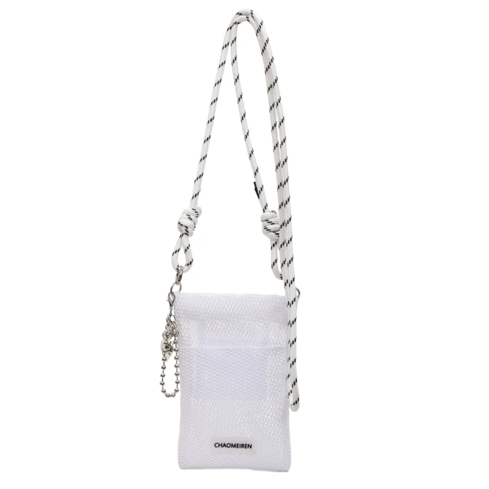 

Cute Korean Nylon Mesh Wallet Solid Color Teenager Shoulder Purse Bags Hollow Crossbody Mobile Phone Bag Travel