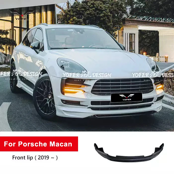 YOFER 2019+ Front Bumper Lip splitter car accessories bodykit front lip for Porsche Macan