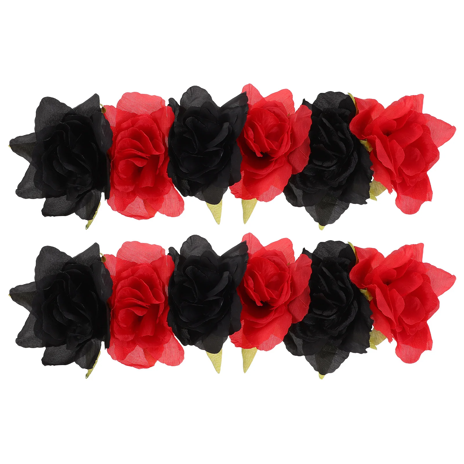 

2pcs Bride Headband For Wedding Bridal Flower Headband Elastic Comfort Fit Festive Rose Hair Hoop Handmade Floral Wreath Garland