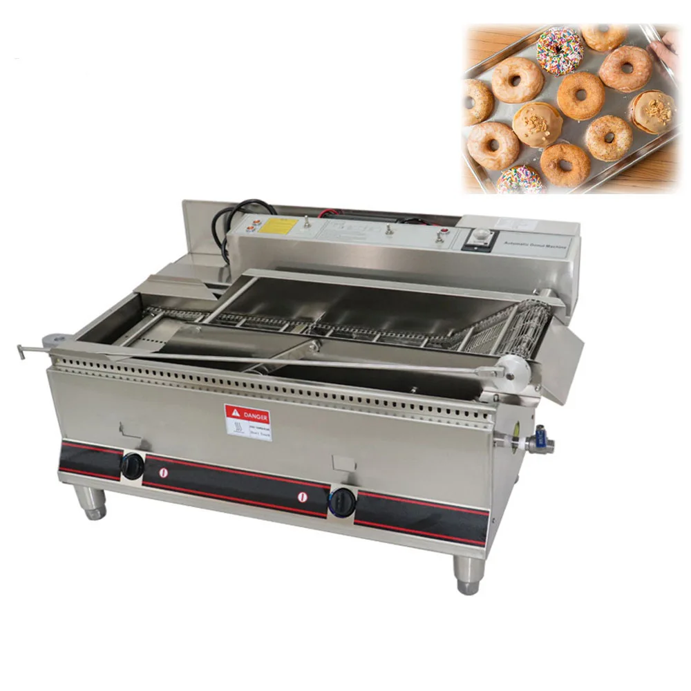 Commercial Donut Fryer Machine Full Automatic Yeast-raised Doughnut Maker Multi-shape Mini Yeast Donut Frying Bakery Equipment