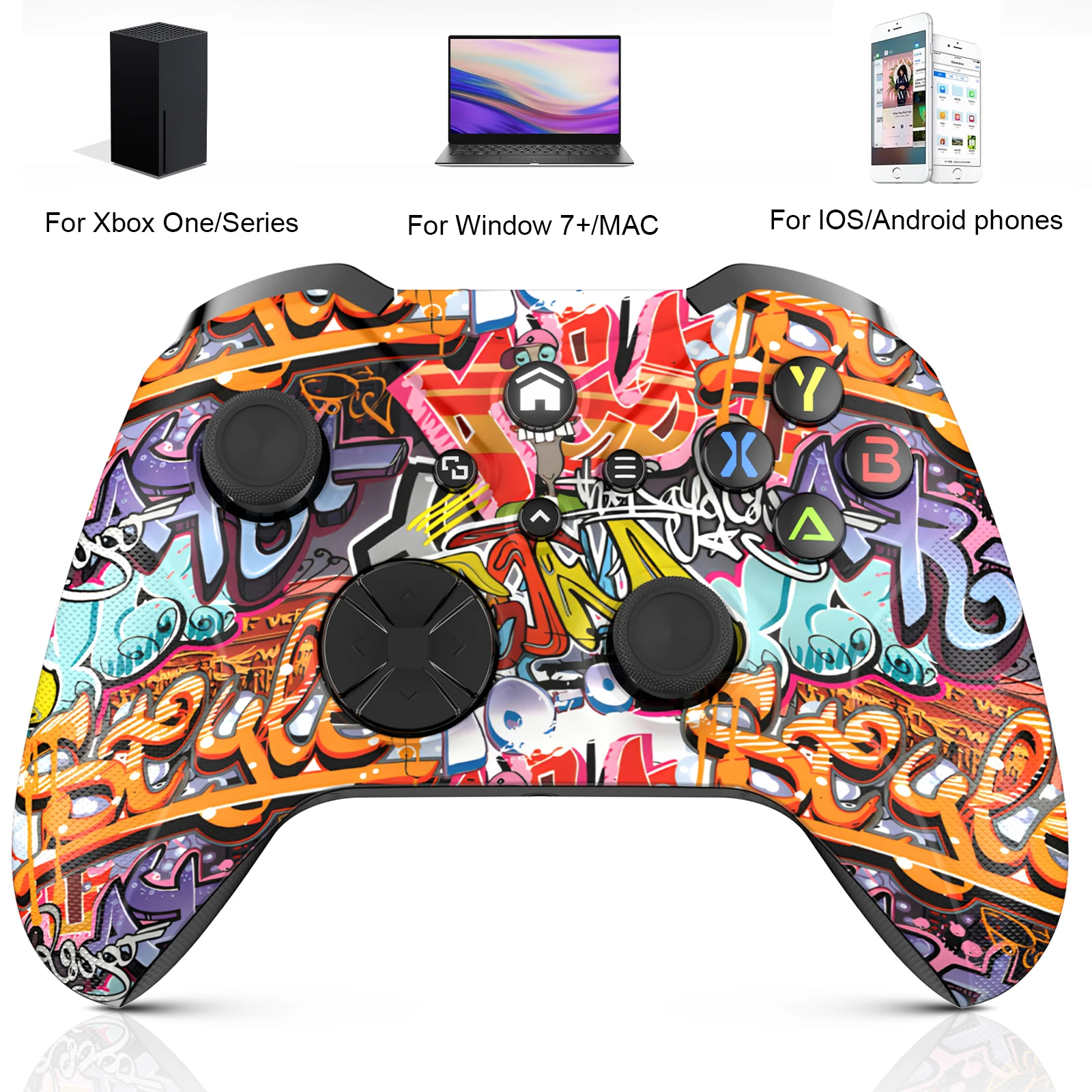 Wifi Controller For Xbox One Wireless Gamepad,Vibration Hall Effect FUNC,For PC/Android TV/IOS Remote Control - Street Painting