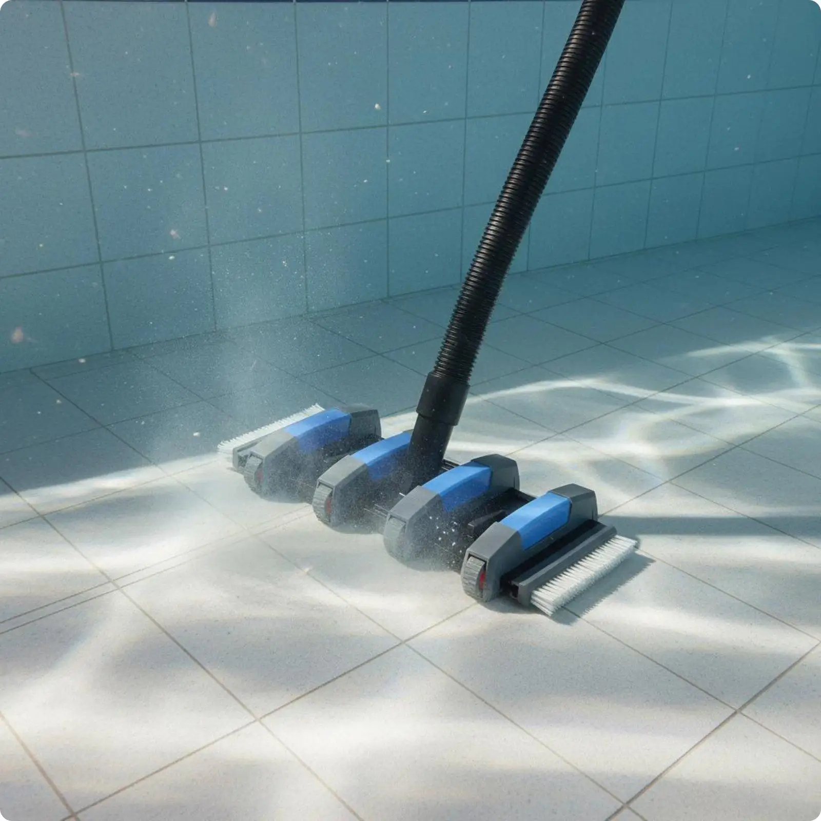 Pool Brush Head Vacuum Cleaner with Side Bristles Strong Suction for Rechargeable Home Pool Maintenance