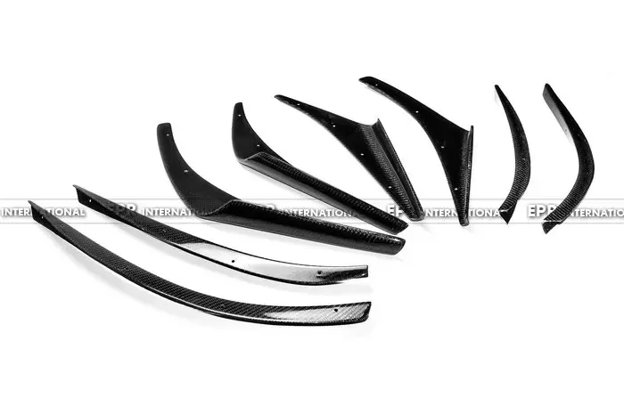 Car Styling For Subar 2009 Impreza 10 GR VRS Style Carbon Fiber Front Bumper Canard(4pcs canard with 4pcs fitting)