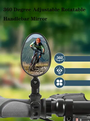 2PCS Bicycle Rearview Mirror 360 Degree Adjustable Rotatable Universal Cycling Handlebar Rear View Mirrors for MTB Road Bike