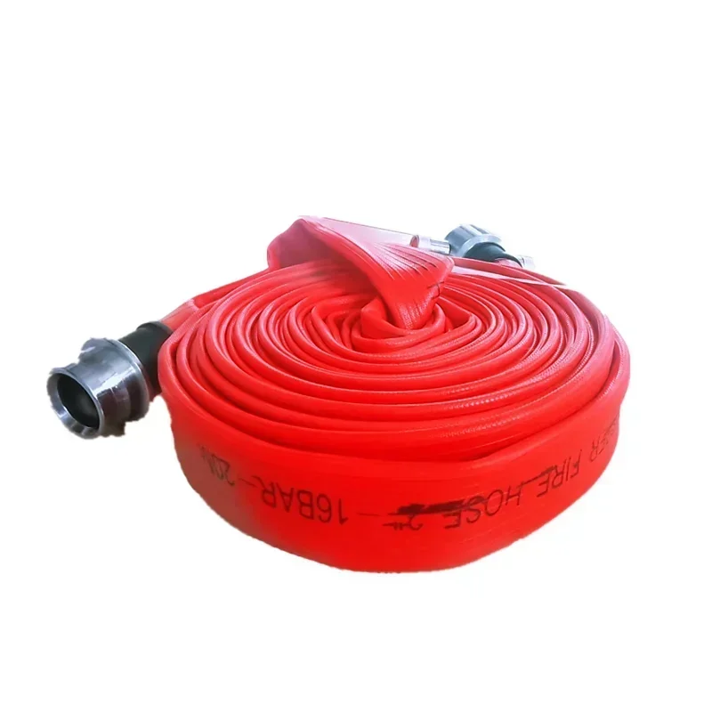 65 مللي متر ارتفاع درجة الحرارة الضغط على الوجهين نوع 3 أنابيب خرطوم حريق الري المتينة مع اقتران Bs