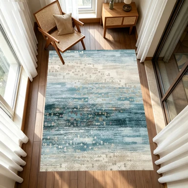 Vintage Distressed Bohemian Carpet Flooring Art Large Area Rug for Living Room Apartment Indoor Home Decoration