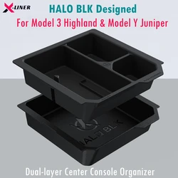 HALO BLK For Tesla Model Y Juniper / Premium / Performance 2025 & Model 3 Highland 24-26 Center Console Organizer Tray Two-Tier