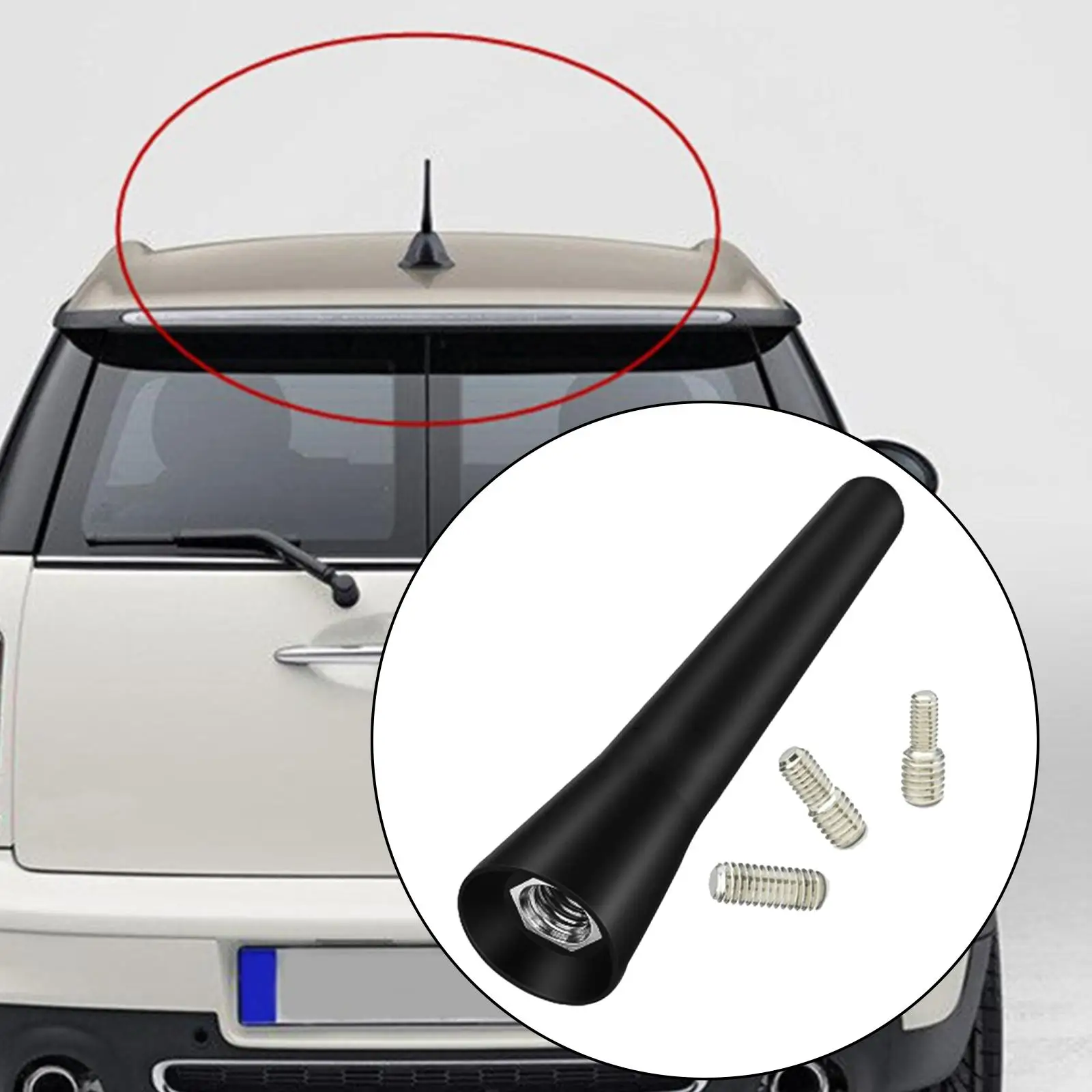 Car Antenna Short Screw on Vehicle Accessories 6.5cm Auto Replacement AM FM Pickup Trucks Roof Mount Car Antenna Car Aerials