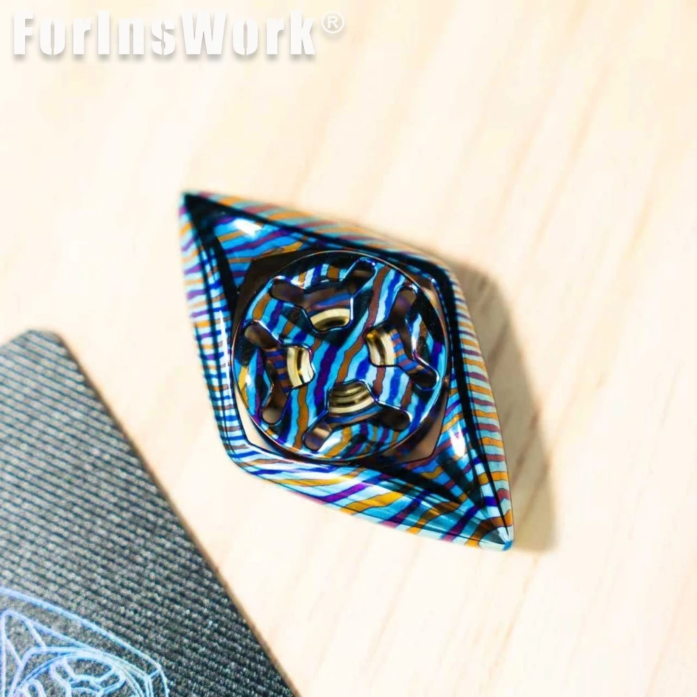 DB EDC Timascus dubbellaagse fidget-spinner voor lage temperaturen - EDC-speelgoed met stressverlichting van premium materiaal |   Soepel handgevoel