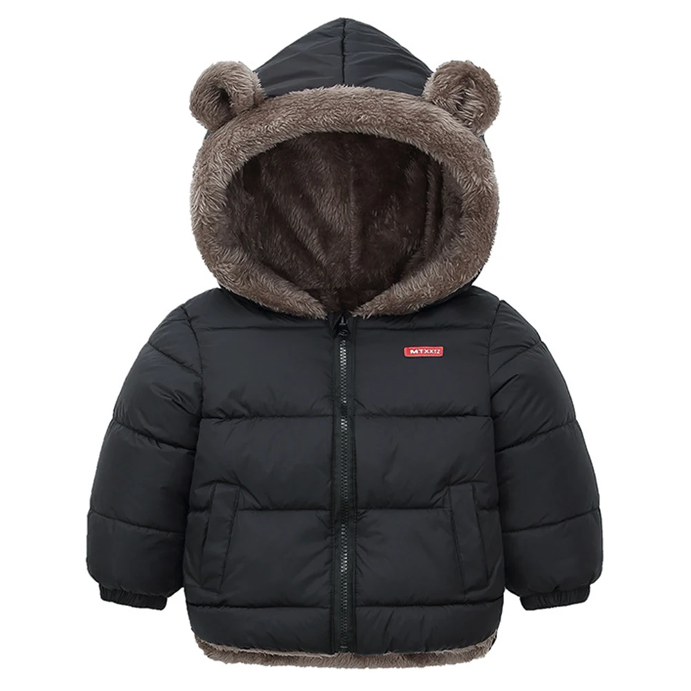 

Children Winter Clothes Warm Coat Hooded Cotton Jacket Kids Thickened Outerwear Boys Girls Travel Fall Winter