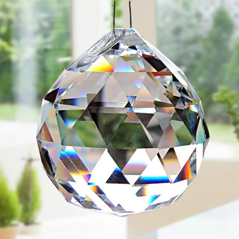 Wisząca kula Sun Catcher jasny kryształ Feng Shui lampa pryzmat w kształcie kulki tęczowy ślub wystrój domu wesele Ornament dekoracyjny