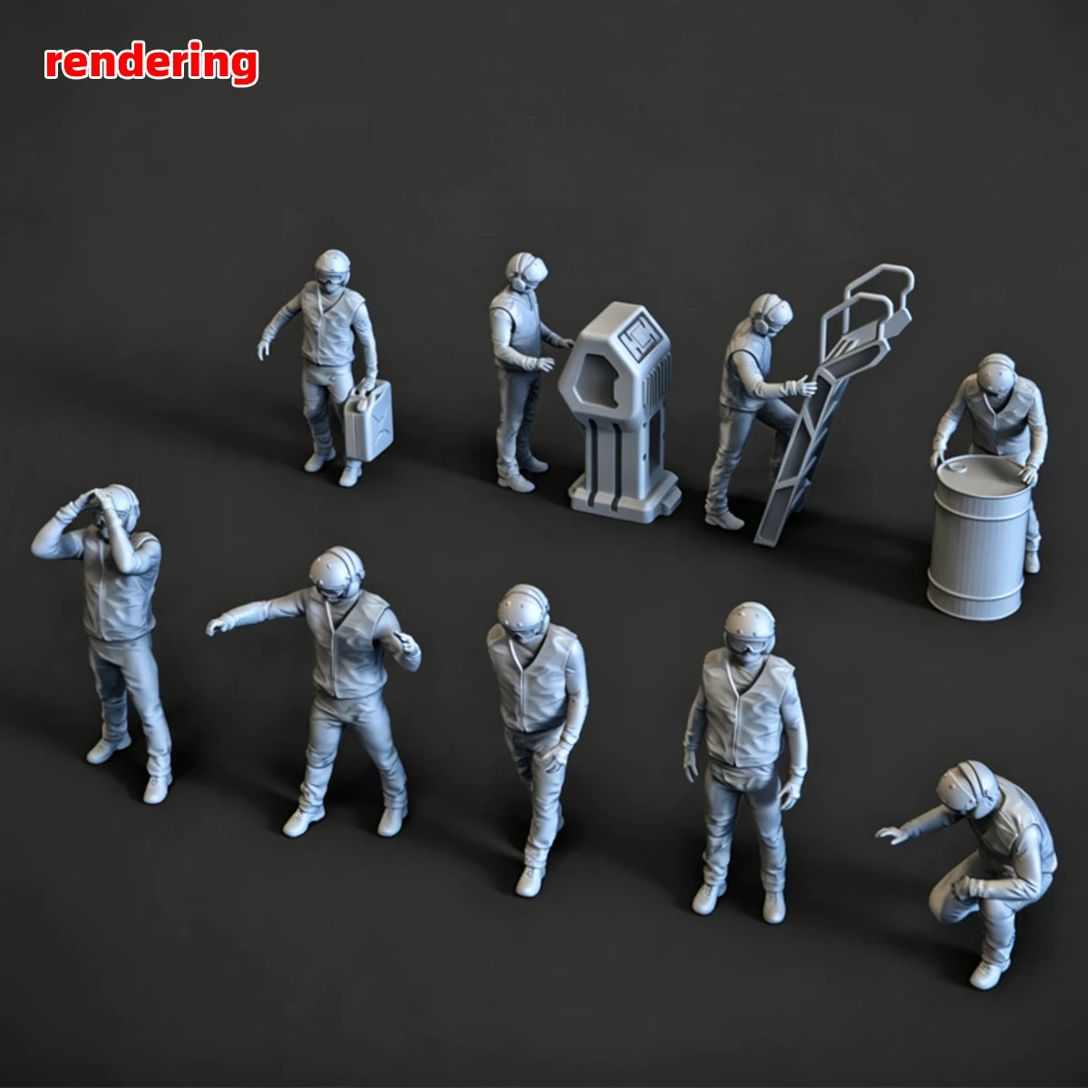 1/35 1/48 1/60 1/72 1/100 1/144 Modellbausatz 3D Harz Miniatur Soldatenfiguren Diorama Unbemalte Bodenbesatzung DIY für Gundam – Detail 9