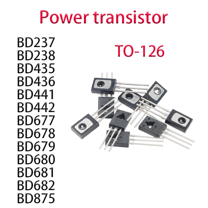 20PCS BD237 BD238 BD435 BD436 BD441 BD442 BD677 BD678 BD679 BD680 BD681 BD682 BD875 TO-126 Direct insertion NPN power transistor