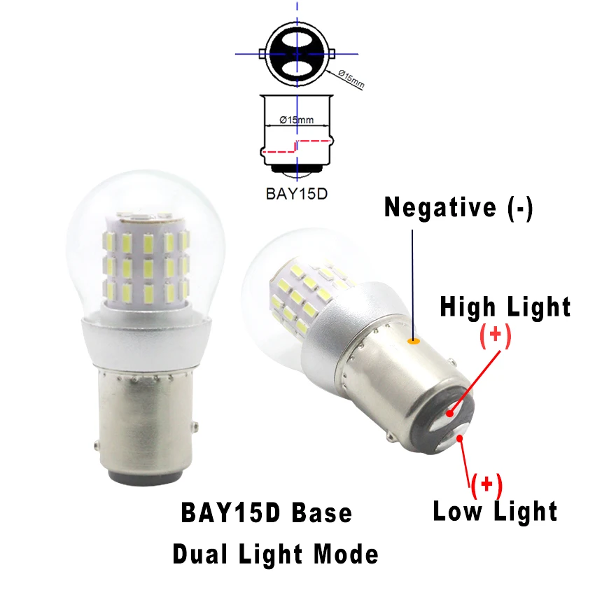 S25 P21W LED P21/5W Bulbs 6V 12V 24V 48V Light Navigation BAY15D Lamp Parking Ship Source Pack of 2 - view 3