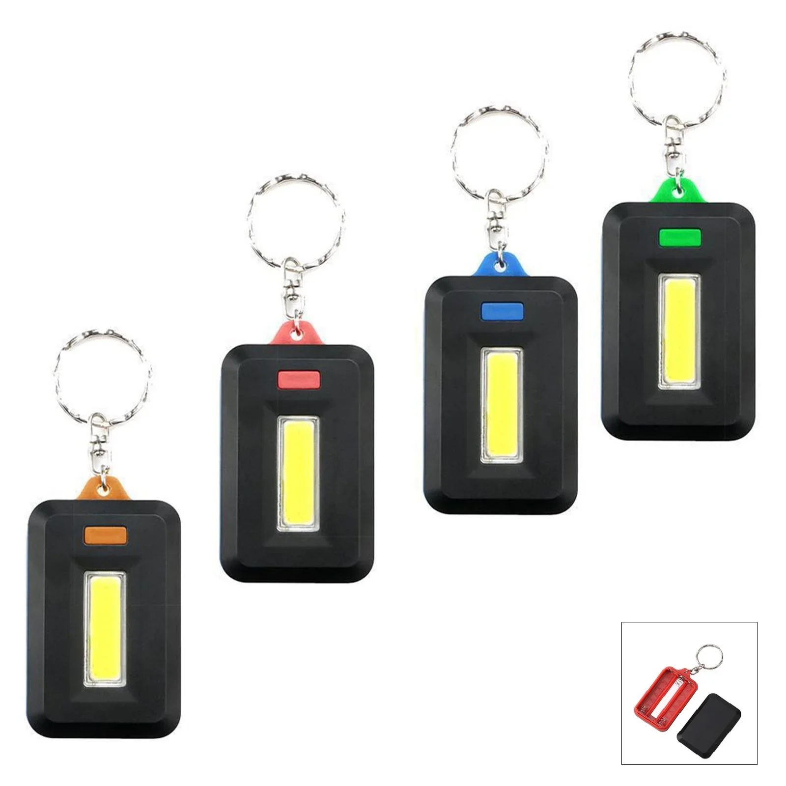 Brilhante LED Keychain lanterna, fácil de operar, montanhismo tocha, caminhada noturna, 3 modos de luz, 1 pc