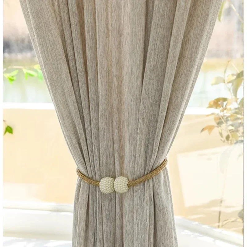 Curtains for Living Dining Room Bedroom Japanese Style Cashmere Linen Semi-blackout Solitude Style B&B