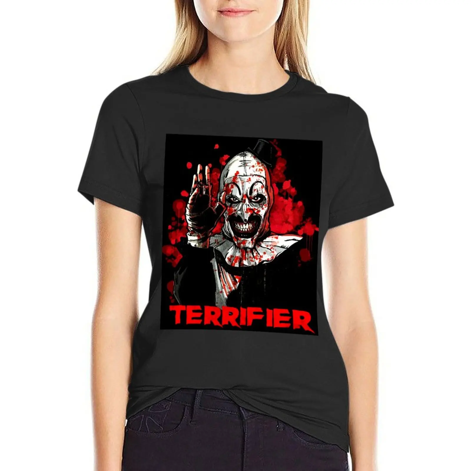 Great Model Terrifier Movie Horror Art The Clown Awesome For Movie Fan T-Shirt animal prinfor korean fashion clothes for Women