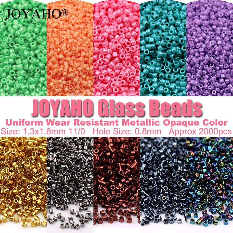 11/0 Glass Beads 1.6mm Uniform Metallic Opaque Color Japanese Seed Beads for Needlework DIY Jewelry Making