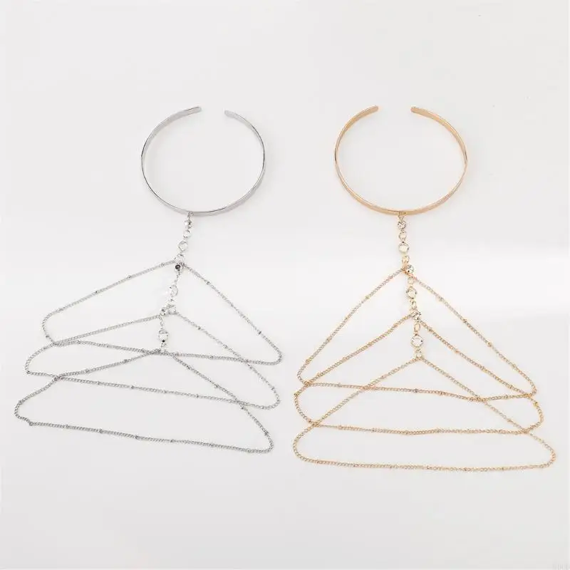 Bracciale aperto della catena marginale M6CD Bracciale elegante bracciale regolabile per le donne abbigliamento quotidiano o