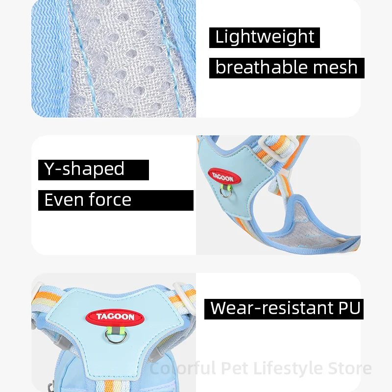 Dog Harness with Backpack Leash Set No Pull Mesh Dogs Vest Harnesses With Storage Pet Lead for Small Medium Dogs Adjustable