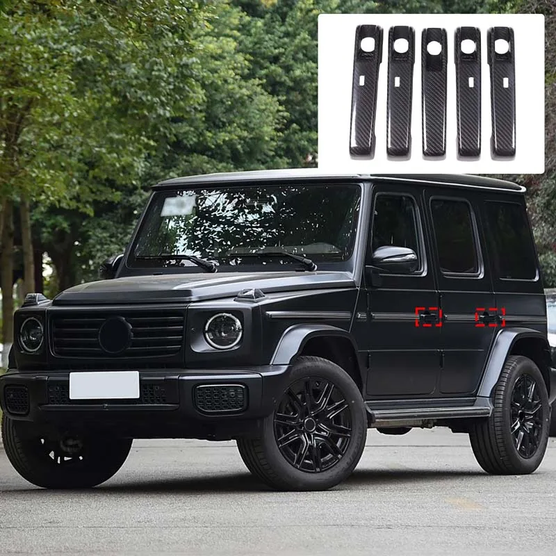 

Набор из 5 предметов из настоящего углеродного волокна для Mercedes-Benz G-Class W465 2025 + внешняя ручка автомобиля, декоративная наклейка, автомобильные аксессуары