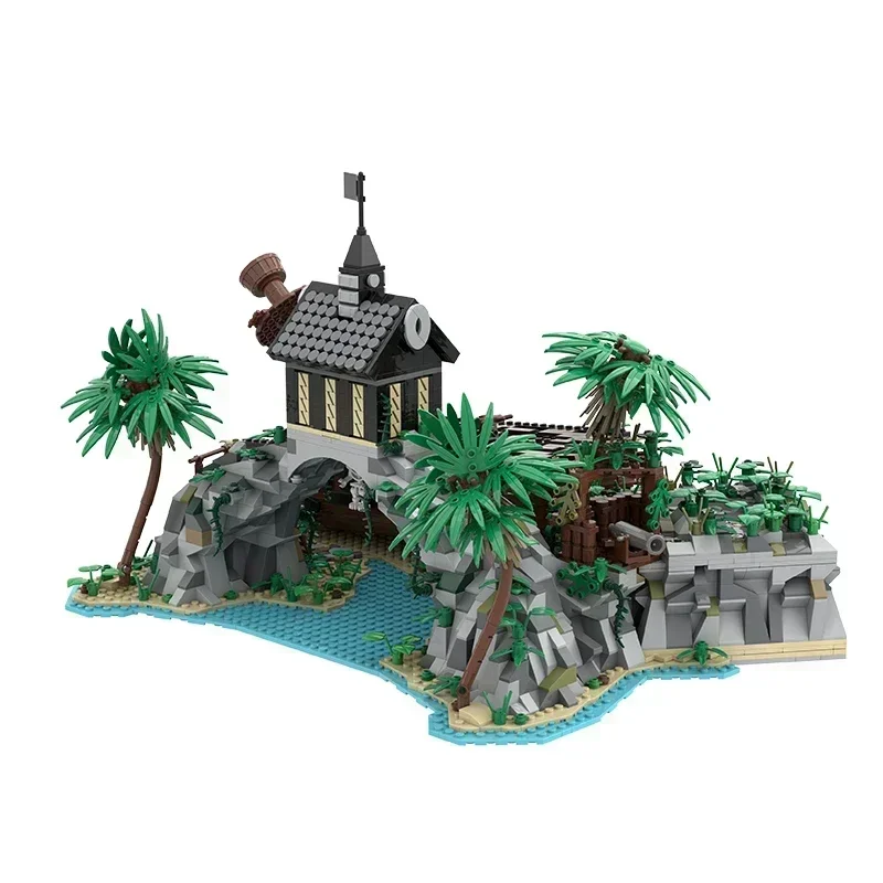 Sea Street View Model MOC Building Bricks Abandoned Pirate Beach Modular Technology Gifts Holiday Assemble Children Toys Suit