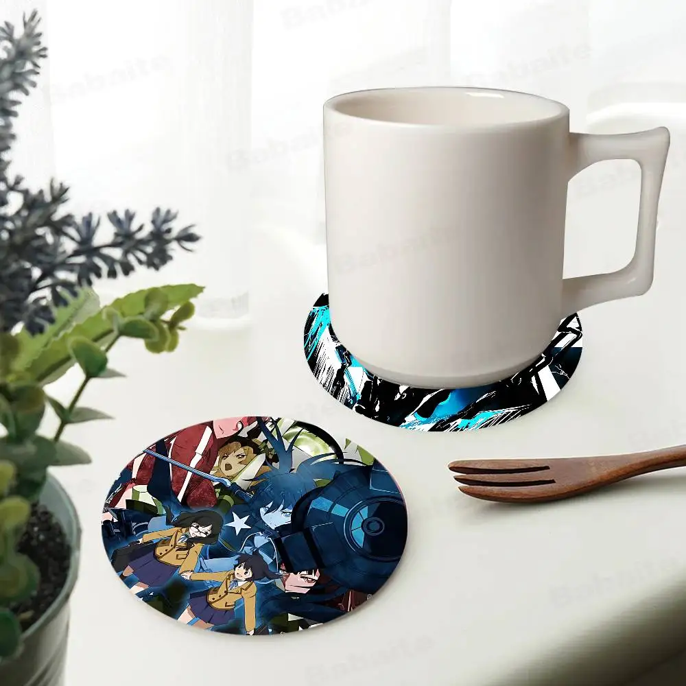 classic anime B-Black Rock S-Shooter game Coaster Wooden Drink Tray Suitable for Restaurants and Coffee Shops Easy To Wash