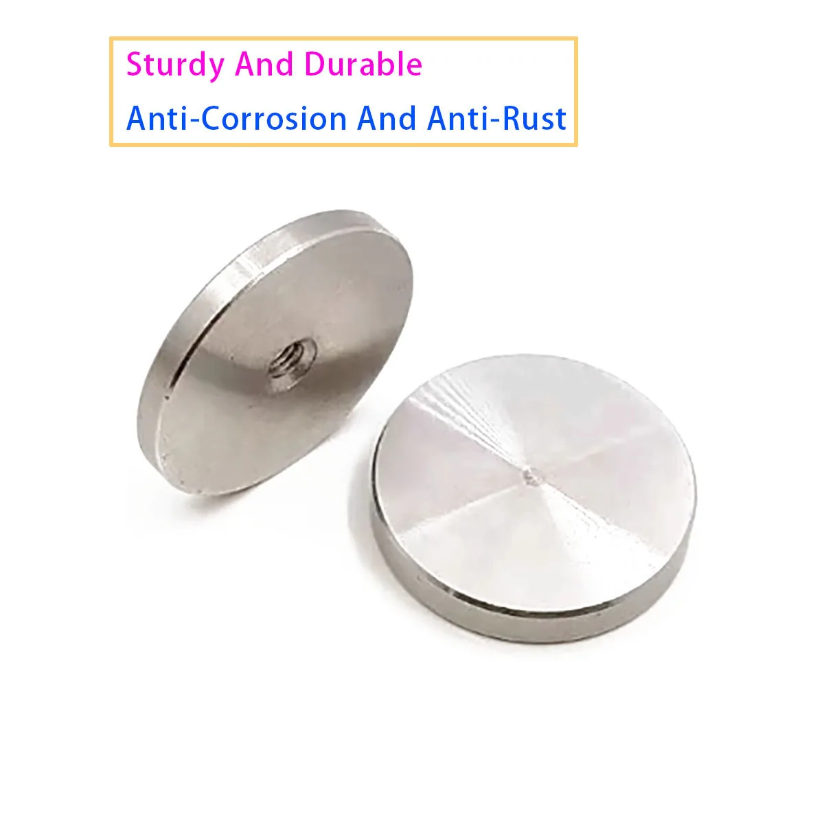 M3~M12 304 Stainless Steel Blind Hole Advertising Nail Nut OD10~80mm Thin Flat Decorative Glass Fixed Round Nut