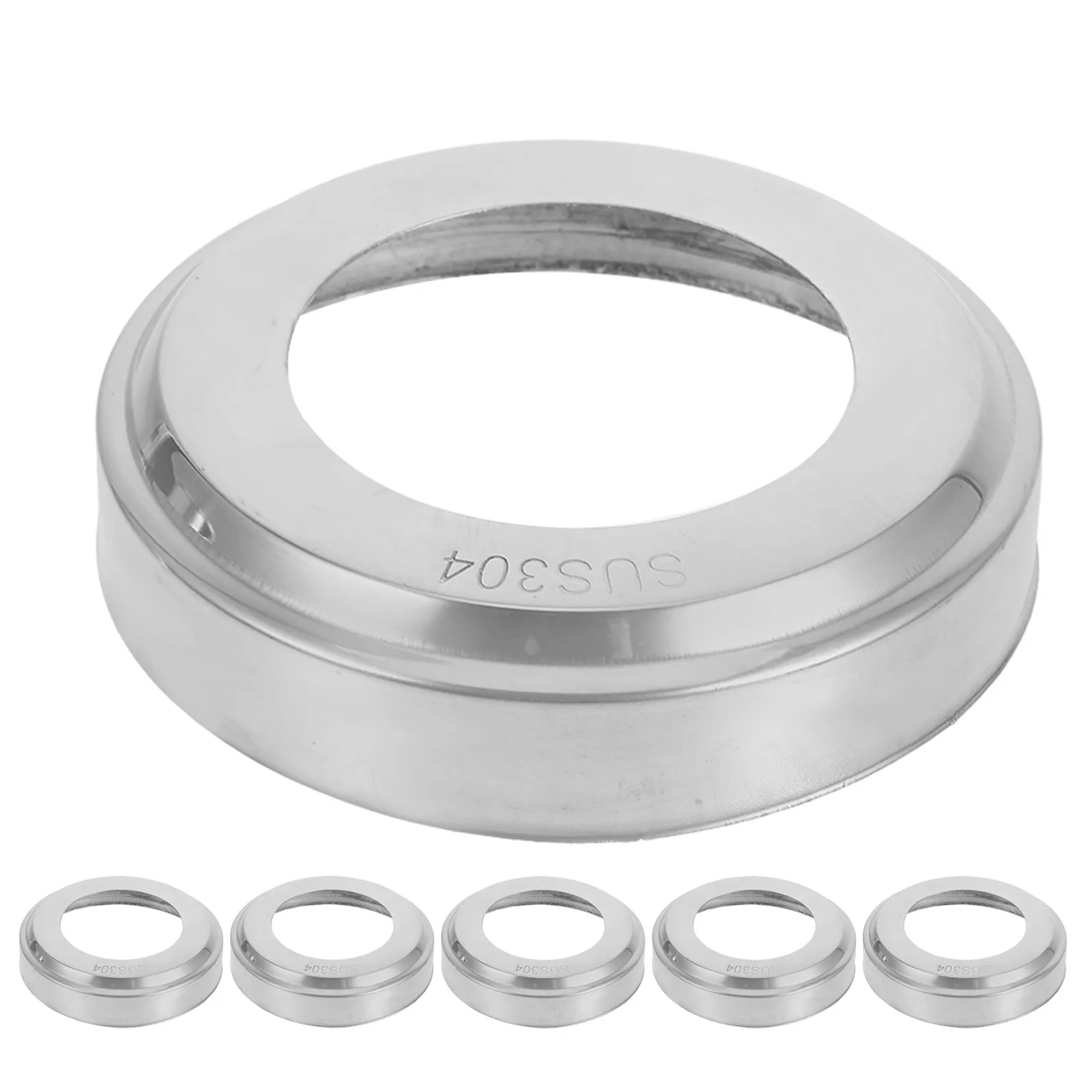 6 Pcs Swimming Pool Guardrail Cover Ladder Handrail Tubing Covers Escutcheon Plates Silver Caps for Inground