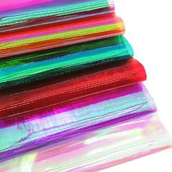 0.5MM opalizujący przezroczysty PVC przepuszczalność JELLY prześcieradła skórzane do toreb buty kokardki DIY Craft arkusze Mini rolki W055