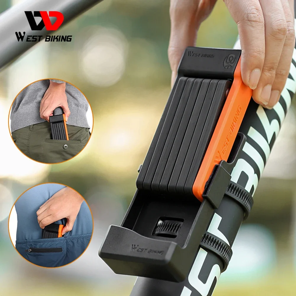 WEST BIKING Bicycle Chain Lock Portable Bike Safety Lock Anti-theft Waterproof Easy Installation for Scooter Electric Bike