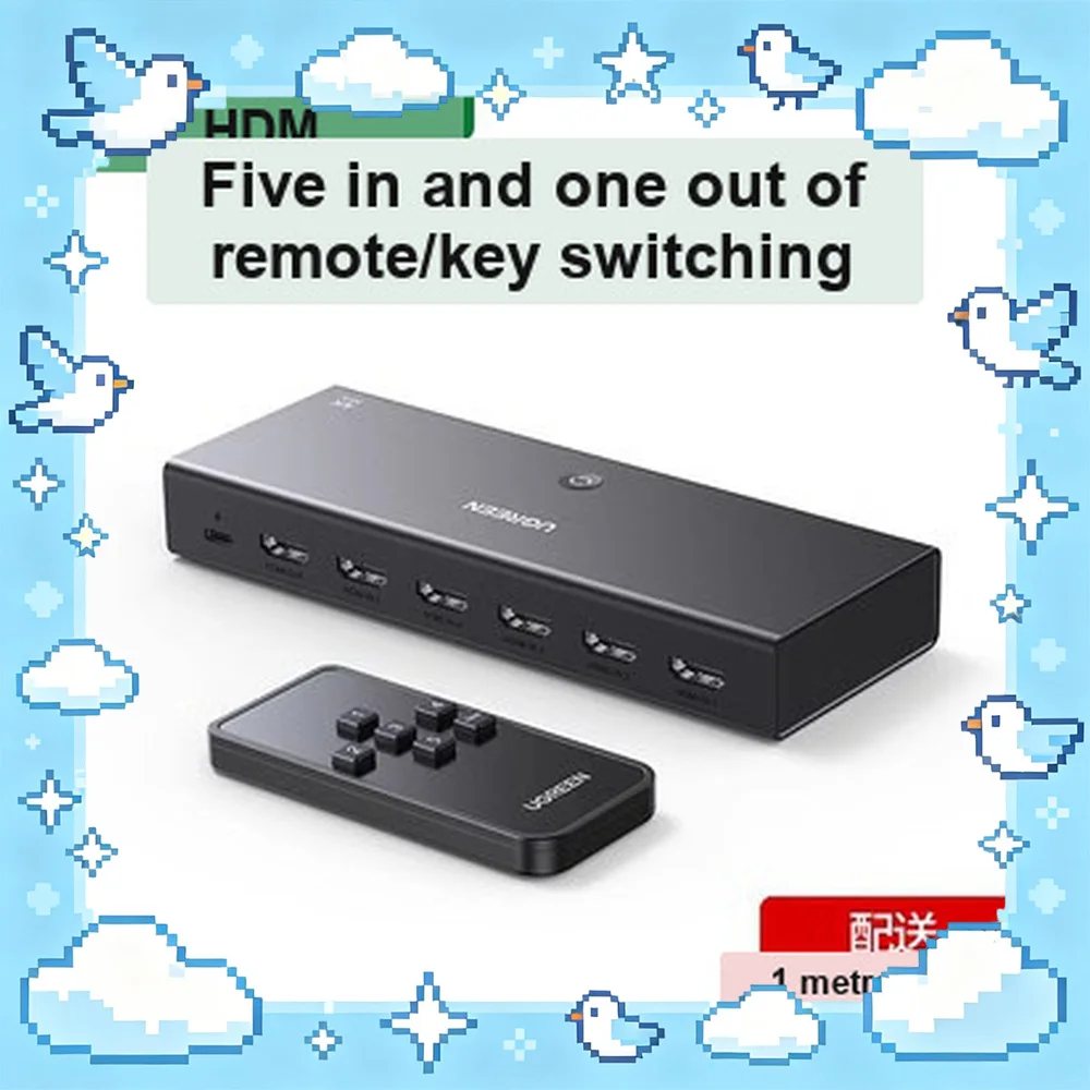 UGREEN CM597 90799 HDMI Switch 3 in 1 Out 4K 60Hz Video Selector for TV Monitor Game Console