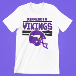 T-shirt con grafica a 8 Bit con Retro NES Pixel Art Tecmo Bowl Throwback del Minnesota Vikings