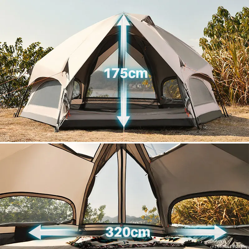 Imagem -03 - Barraca Totalmente Automática do Cogumelo Acampamento ao ar Livre Campo Dobramento Portátil Abertura Rápida Engrossa Prova da Chuva